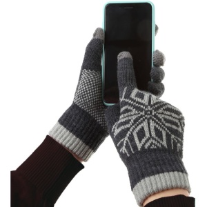 Manusi de Barbat, Flippy, Model Fulg, Functie Touchscreen (ecran tactil), Material Acril Tricotat, Manseta Elastica, Interior Catifelat, Marime Universala, Gri - Img 3