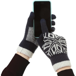 Manusi de Barbat, Flippy, Model Fulg, Functie Touchscreen (ecran tactil), Material Acril Tricotat, Manseta Elastica, Interior Catifelat, Marime Universala, Albastru Marin - Img 5