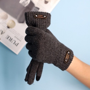 Manusi de Barbat, Flippy, Model Tricotat, Functie Touchscreen (ecran tactil), Material Acril, Manseta Elastica, Interior Catifelat, Marime Universala, Gri - Img 9