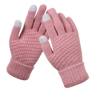 Manusi de Dama, Flippy, Functie Touchscreen (ecran tactil), Material Acril Tricotat, Manseta Elastica, Interior Catifelat, Marime Universala, Roz - Img 7
