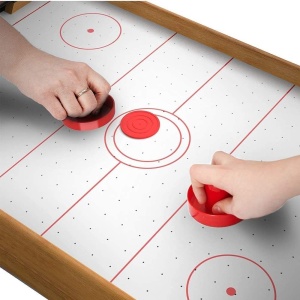 Masa Air-Hockey Flippy, 51 x 31.5 x 9.5 cm, bara pentru punctaj, material ABS, maro - Img 3