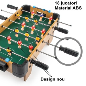 Masa de fotbal cu teren si 18 jucatori Flippy, 6 manere, cu tablou pentru scor, din metal, lemn si ABS, 51 x 44 x 17.5 cm, cu picioare, pentru copii/adulti - Img 2