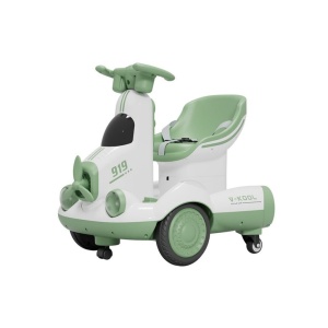 Masinuta Electrica, Flippy, pe 4 Roti, cu Telecomanda, Lumini Led si Muzica, +2 ani, Inaltime Reglabila, Verde