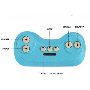 Masinuta Electrica Flippy, Tip Trenulet cu Vagon Detasabil, Pentru 2 Persoane,cu Telecomanda, Lumini si Sunete, Locomotiva cu Vapori de Abur, 1-6 Ani, 46 x 33 x 72 cm, Rosu - Img 4