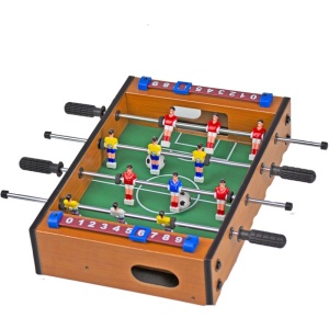 Mini Masa de Fotbal cu Teren si 12 Jucatori Flippy, 4 Manere, cu Tablou pentru Scor, din Metal, Lemn si ABS, 34.5 x 23 x 7 cm, pentru copii/adulti - Img 1