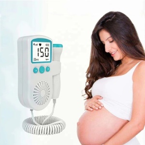 Monitor Fetal Doppler, Flippy, Monitorizare Sarcina, Ritm Cardiac, Ecran LCD 4.5 cm, 2 x Baterii AA (neincluse), Portabil, din ABS, 12.8 x 9.6 x 3 cm, Utilizare de la 9 Saptamani, Verde - Img 2