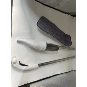 Mop plat, Flippy, cu pulverizator, pentru uz casnic, plastic, rezerva de mop din microfibra, 125x40 cm, Alb/Mov - Img 9
