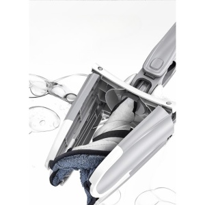 Mop Plat, Flippy, cu Sistem de Stoarcere, 4 Lavete Incluse, Lungime Telescopica 140 cm, Argintiu - Img 6