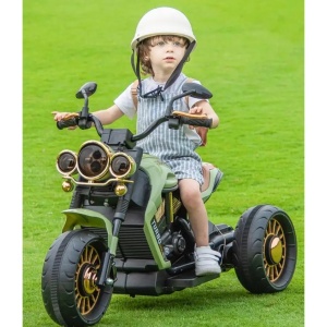 Motocicleta Electrica Flippy, cu Acumulator, Telecomanda, Bluetooth, Sistem Anti-Rasturnare, Sistem de Lumini si Sunet, 1-8 Ani, 93 x 48 x 63 cm, Verde - Img 18
