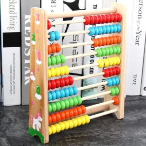 Numaratoare Flippy, din Lemn, Vopsea Ecologica, 10 Siruri x 10 Margele, 4-6 Ani, 24.5 x 20.5 cm, Multicolor - Img 7