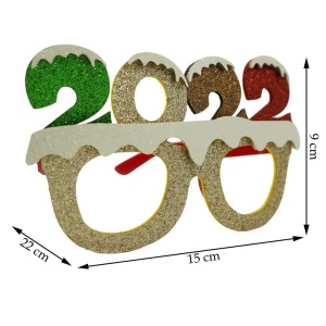 Ochelari petrecere de Revelion, 2022, Bej, din Plastic si Poliester, Flippy - Img 7