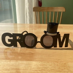 Ochelarii Decorativi, Flippy, Tema Nunta, Model Groom (Ginere), din Plastic, Negru - Img 5