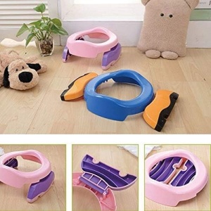 Olita Portabila 2 in 1, Flippy, Olita + Capac de Toaleta, din Plastic, Diametru 21 cm, Roz - Img 2