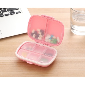 Organizator medicamente, Plastic, 8 compartimente, 0.1 L, Roz, Flippy, 11 x 7 cm - Img 5
