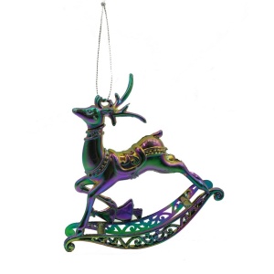 Ornament brad de Craciun, Iridescent, in forma de Ren, 11 cm x 11 cm, Plastic, Flippy - Img 1