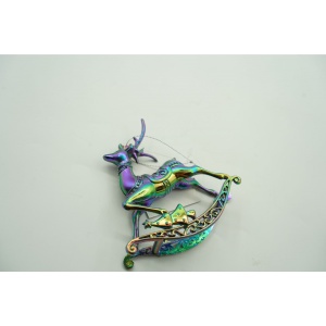Ornament brad de Craciun, Iridescent, in forma de Ren, 11 cm x 11 cm, Plastic, Flippy - Img 4