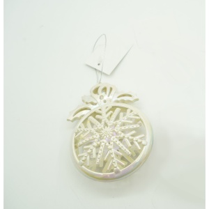 Ornament brad de Craciun, Perlat, Rotund, 8 cm x 11 cm, Plastic, Flippy - Img 4