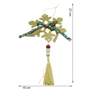 Ornament brad, Flippy, Fulg de nea, Auriu, Lucios, 15*27CM, Acril, Interior/ Exterior - Img 6