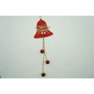 Ornament de brad clopotel, Flippy, rosu, lemn/textil, 36 cm - Img 4