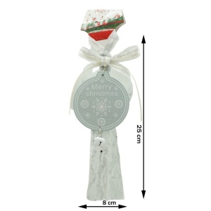 Ornament de brad medalion, Flippy, gri, lemn, 25 cm - Img 3