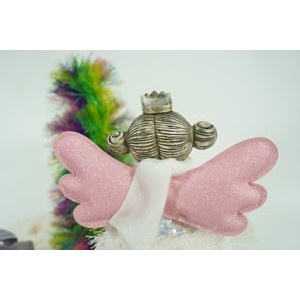 Ornament de Craciun ingeras, Flippy, alb, textil, 26 cm - Img 8