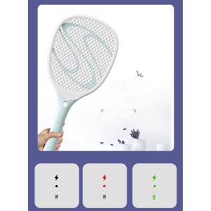 Paleta Electrica pentru Tantari, Muste sau Insecte LED, Flippy, Reincarcabila, Incarcare USB, Plastic, Casa si Gradina, Anti-insecte, Alb-Albastru - Img 9
