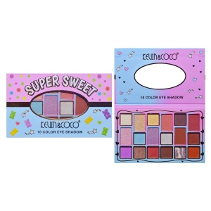 Palete de Machiaj, KEVIN & COCO, Pink Blue, Fard de Pleoape, 18 culori, 19.3 x 12 x 1.4 cm - Img 5