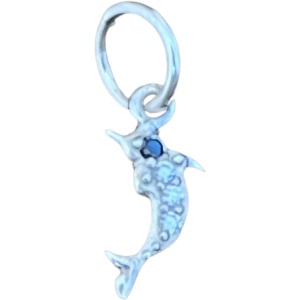 Pandantiv din Argint 925 Jolie Silver, Model Delfin cu Zirconii, 17 x 5 mm, 0.5 g - Img 1