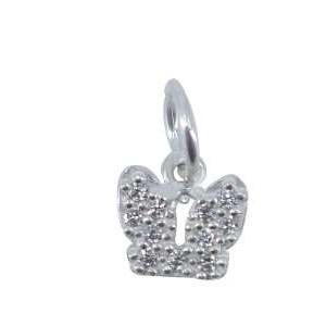 Pandantiv din Argint 925 Jolie Silver, Model Fluturas cu Zirconii, 8 x 8 mm, 0.5 g - Img 1