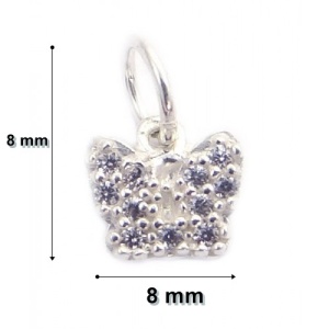 Pandantiv din Argint 925 Jolie Silver, Model Fluturas cu Zirconii, 8 x 8 mm, 0.5 g - Img 3
