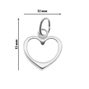 Pandantiv, Jolie Silver, Argint 925, Model Inima Contur, 0.6 g, 15x12 mm - Img 4
