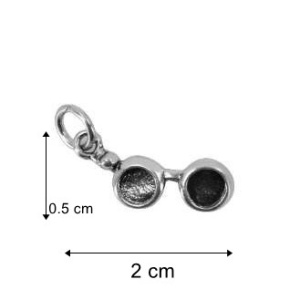 Pandantiv, Jolie Silver, Argint 925, Model Ochelari, 1.5 g, 2 x 0.5 cm - Img 3