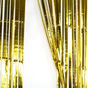 Perdea Franjurata, Flippy, Model Decor Petrecere, pentru Fundal de Poze, Amenajare Colorata a Petrecerii, Dimensiune 100x200 cm, Gold - Img 2