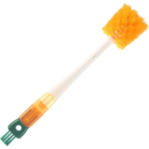 Perie 5 in 1 de Curatat Pahare, Cani, Sticle, Flippy, cu Maner Lung, Accesorii pentru Spalarea Paielor si Capacelor, Usor de Agatat, 36x7x7cm, Portocaliu-Alb - Img 12