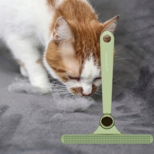 Perie de Indepartare a Scamelor, Flippy, pentru Haine si Par de Animale, cu Doua Fete, Manual, Multifunctional, 12x14.5 cm, Accesoriu pentru Casa, Verde - Img 9