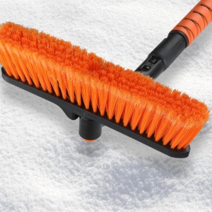 Perie de Zapada cu Racleta pentru Masina, Flippy, Multifunctionala, Rotativa, Demontabila, cu Maner Antiderapant, Telescopica, Aluminiu, Plastic, Fragmentarea Ghetii de pe Parbriz, Solutia pentru Iarna, pentru Dezghetare, Portocalie - Img 4