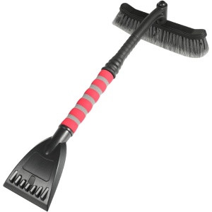 Perie de Zapada cu Racleta pentru Masina, Flippy, Multifunctionala, Rotativa, Demontabila, cu Maner Antiderapant, Aluminiu, Plastic, Fragmentarea Ghetii de pe Parbriz, Solutia pentru Iarna, pentru Dezghetare, 54x10.5x27 cm, Rosie - Img 8