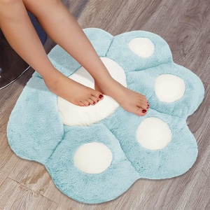 Perna Decorativa, Flippy, Model Laba de Pisica, din Plus, pentru Scaun/Canapea/Podea, 80 x 70 cm, Albastru Deschis - Img 4