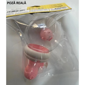 Pistol cu Apa pentru Copii, Flippy, Multifunctional, Capacitate 300 mL, Model Purcelus, 9x9x17cm, Plastic, Roz - Img 6