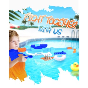 Pistol cu Apa pentru Copii, Rezervor, Pentru Piscina/Plaja, Flippy, 6ani+, Albastru, 1200ML - Img 4