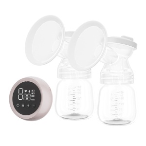 Pompa de San Electrica 2 in 1, Flippy, cu 2 Biberoane, Capacitate 180 ml, Incarcare USB Tip C, 1200 mAh, 2 Moduri, 9 Viteze, Roz Transparent - Img 9