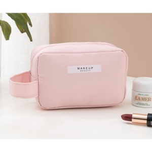 Portfard, Flippy, cu Maner, Material Impermeabil, pentru Cosmetice, 16 x 11 x 7 cm, Roz - Img 4