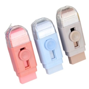 Radiera, Flippy, cu 2 Rezerve, Reglare Pull-Push, din Cauciuc, Crem - Img 6