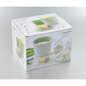 Recipient pentru Preparat Branza, Flippy, Capac de Silicon, Cheese Maker din Plastic, Strecuratoare, 17x14.5x12.8 cm, Alb - Img 2