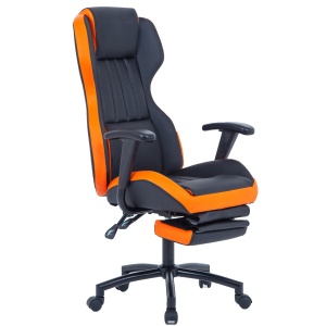 Scaun de birou directorial US77 Kronos, negru si portocaliu, 65x64x114-122 cm - Img 1