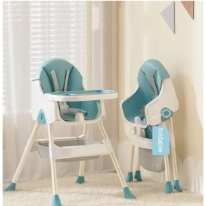 Scaun de Masa Pliabil 3in1, Flippy, Reglabil, Multifunctional, 3 Pozitii, Masuta si Husa Detasabile, Centura de Siguranta, Albastru - Img 6