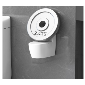 Scrumiera creativa Flippy, Forma de Toaleta, Capac Alb , Material ABS si Otel Inoxidabil, 12.5 x 10 x 8 cm, Fixare prin Lipire sau De Sine Statator, pentru Baie, Camera, Bucatarie, Balcon, Alb, model 2 - Img 4