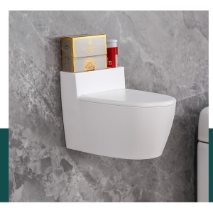 Scrumiera creativa Flippy, Forma de Toaleta, Capac Alb , Material ABS si Otel Inoxidabil, 12.5 x 9.8 x 8.4 cm, Fixare prin Lipire sau De Sine Statator, pentru Baie, Camera, Bucatarie, Balcon, Alb - Img 4