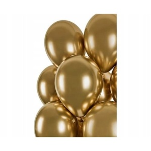 Set 10 Baloane din Latex Chrome, Flippy, Model Party, 13 cm, Gold, 1 g - Img 2