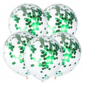 Set 10 Baloane din Latex, Flippy, Model Party Confetti, 5 x Confetti, 5 x Turcoaz, 25 cm, 2.2g - Img 4